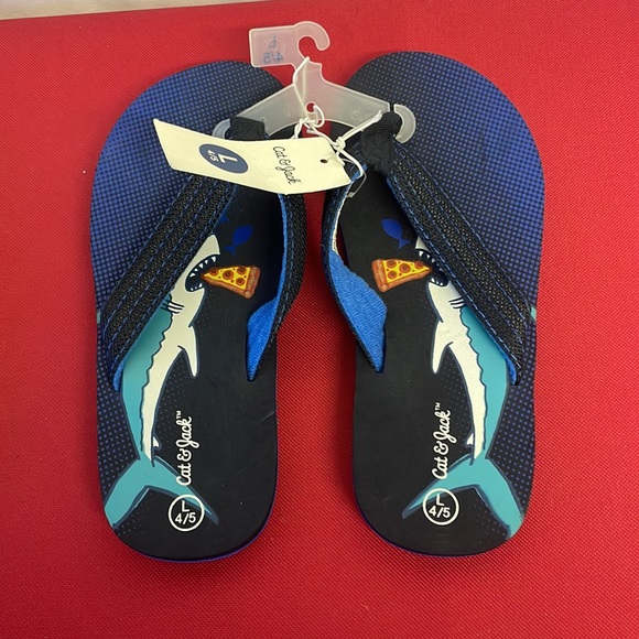 Cat & Jack Flip Flops size large 4/5 lot of 2 - Picture 2 of 4